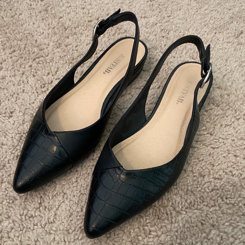 🕶️ JustFab Size 7.5 the ‘Lauryn’ Black Crock Chunk Heel